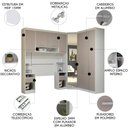 Ver imagem 2 de Guarda Roupa Solteiro Modulado Cp03 Taiga Branco/cinnamon L01 - Mpozenato
