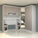 Ver imagem 1 de Guarda Roupa Solteiro Modulado Cp03 Taiga Branco/cinnamon L01 - Mpozenato