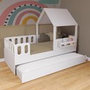 Ver imagem 1 de Bicama Casinha com Telhado e Grades Anatômica Branco Megamobilia