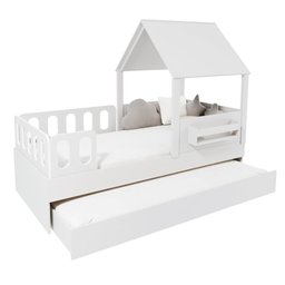 Bicama Casinha com Telhado e Grades Anatômica Branco Megamobilia - 2