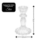 Ver imagem 4 de Jogo 2 Castiçal de Vidro Transparente Porta Velas Luxo Flor Star Tipo Cristal 16cm e 11cm - Tuut