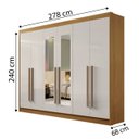 Ver imagem 2 de Guarda-Roupa Casal 6 portas New Athos com Espelho D'Doro Móveis - Cinamomo Off D'Doro Móveis