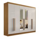 Ver imagem 1 de Guarda-Roupa Casal 6 portas New Athos com Espelho D'Doro Móveis - Cinamomo Off D'Doro Móveis