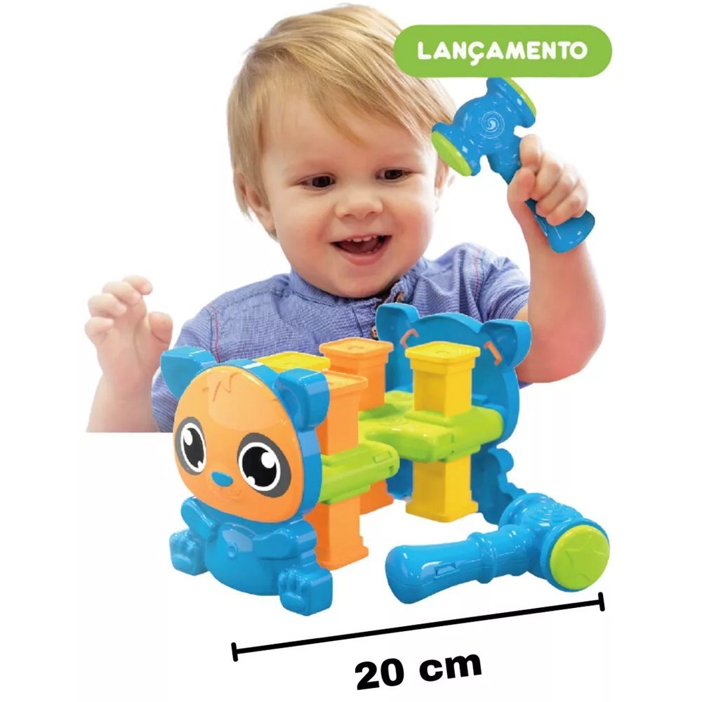 Brinquedo Educativo Mesinha de Martelar Infantil com Martelo - 2