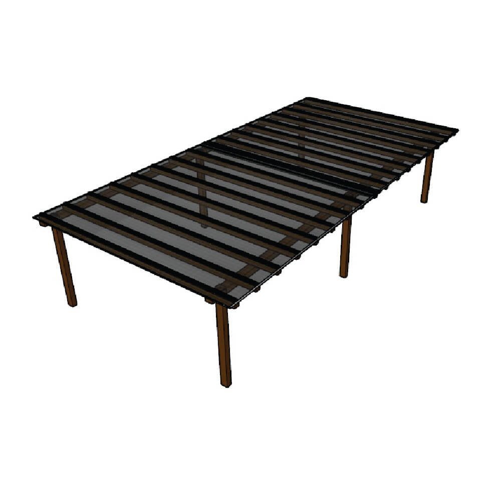 Cobertura Policarbonato Alveolar 8,00m x 4,00m - Fume 4mm - 1