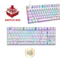Teclado Mecânico Motospeed CK82, RGB, Switch Red, Cor Branco - 1