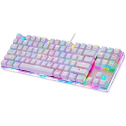 Teclado Mecânico Motospeed K87S, RGB,Switch Blue, US, Branco - 4