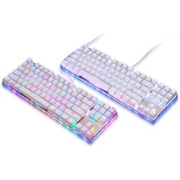 Teclado Mecânico Motospeed K87S, RGB,Switch Blue, US, Branco - 5