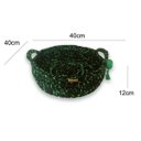 Ver imagem 2 de Cama Pet Redonda com Alças Preto com Verde Feito a Mão Fio de Malha Mimosbybeth