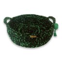 Ver imagem 1 de Cama Pet Redonda com Alças Preto com Verde Feito a Mão Fio de Malha Mimosbybeth