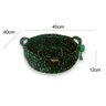 Cama Pet Redonda com Alças Preto com Verde Feito a Mão Fio de Malha MimosbyBeth - 2