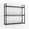 Prateleira Organizador Industrial 3 Níveis de Parede Metalon Preto 75x18x80 Mdf Preto - 3