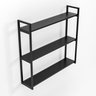 Prateleira Organizador Industrial 3 Níveis de Parede Metalon Preto 75x18x80 Mdf Preto - 4