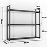 Prateleira Organizador Industrial 3 Níveis de Parede Metalon Preto 75x18x80 Mdf Preto - 5