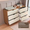 Ver imagem 5 de Cômoda para Quarto Infantil 6 Gavetas 100% MDF Alice Yescasa Marrom/Off White/Castanho