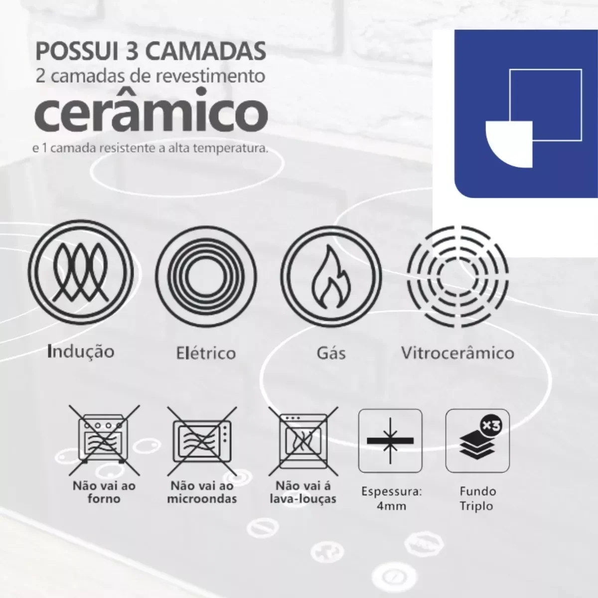 Frigideira Cerâmica Antiaderente 24cm Fundo Triplo Indução Mimo Style Linha Rubi Cook Panela Avulsa - 7