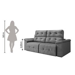 Sofá Retrátil Reclinável 1,95m Cama 3 Lugares Marrocos - 4 Sofá Retrátil Reclinável 1,95m Cama 3 Lugares Marrocos - 4