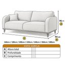 Ver imagem 3 de Sofá Fixo 3 Lugares Luxo 220cm Camila