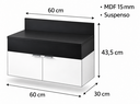 Ver imagem 3 de Gabinete para Banheiro Suspenso Continente 100% MDF 15mm