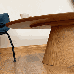Mesa de Centro Cone Oval 100x60 cm Base Laminada em Madeira Freijó Tampo Freijó Personal Decor Desig - 5