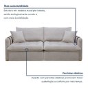 Ver imagem 6 de Sofá Cama Retrátil e Reclinável 2 Lugares Pés Madeira Maciça 200cm Michigan Yescasa