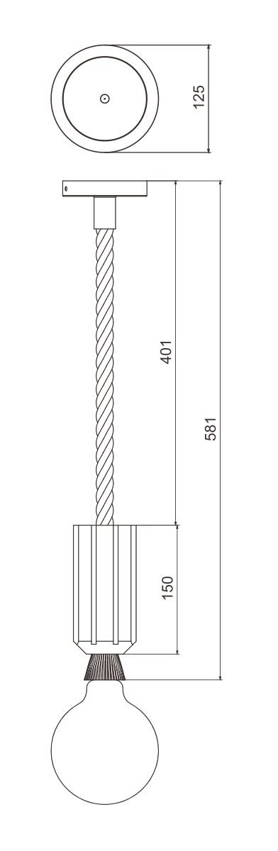 Pendente Vertical Madeira Corda Vega Rosca E27 - 7
