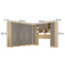 Ver imagem 4 de Guarda-Roupa Casal Modulado Pandora 11 Portas 2 Gavetas com Pés Jequitibá/Granizo - Pnr Móveis