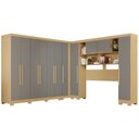 Ver imagem 3 de Guarda-Roupa Casal Modulado Pandora 11 Portas 2 Gavetas com Pés Jequitibá/Granizo - Pnr Móveis