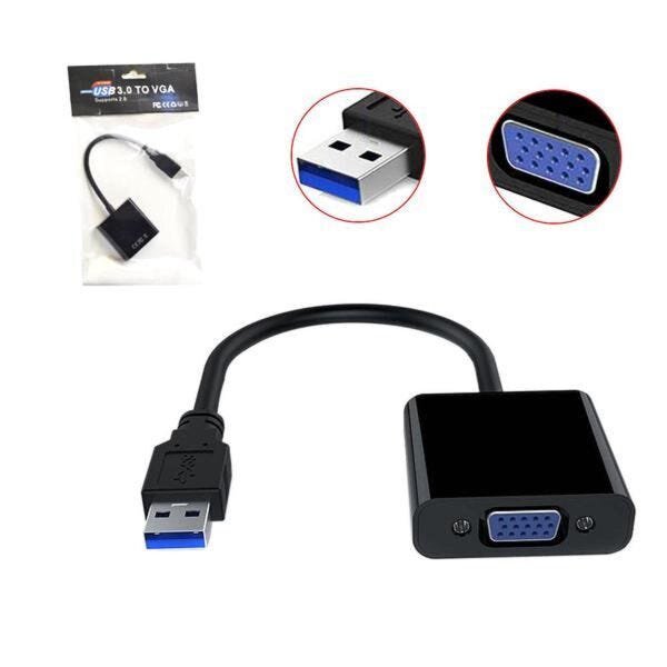 Cabo Conversor USB 3.0 Para VGA Fêmea Pc Ps3 Projetor 20 Centímetros Preto CONVERSOR GENERICO - 1