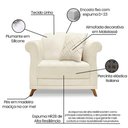 Ver imagem 4 de Kit 2 Poltronas E Sofá 2 Lugares 1,80m Natural Pés Castanho