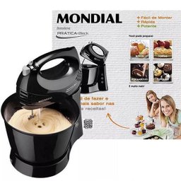 Batedeira Mondial Prática Black B-44 com 3 Velocidades Preta 127 V - 4