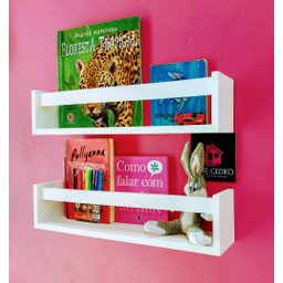 Kit 2 Nichos Organizador de Livros Infantis Prateleira Revisteiro de Parede Estante de Brinquedos Be - 2
