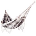 Ver imagem 1 de Rede de Dormir Casal Balanço de Algodão Reforçada 3,80m x 1,50m Varias Cores:Marrom com cru xadrez