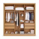 Ver imagem 2 de Guarda-Roupa Casal 100% MDF 3 Portas 4 Gavetas Capri Plus Nature/Off White Bianchi