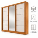 Ver imagem 3 de Guarda-Roupa Casal 100% MDF 3 Portas 4 Gavetas Capri Plus Nature/Off White Bianchi