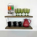 Ver imagem 4 de Prateleira Dual de Ferro e Madeira 60cm Industrial Tabaco e Branco
