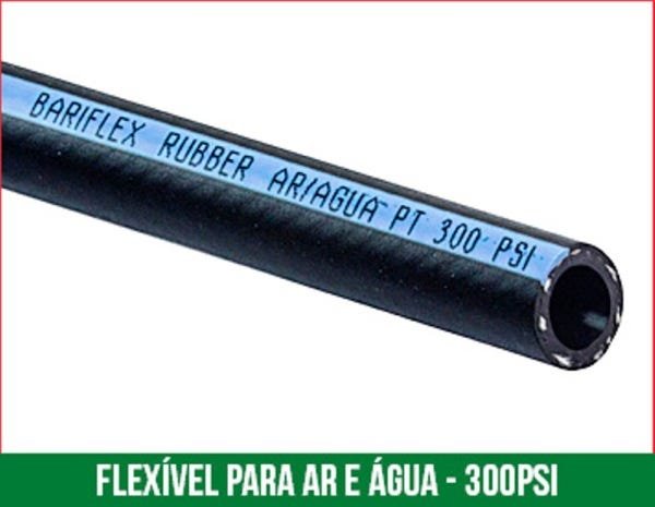 MANGUEIRA RUBBER AR/AGUA 300 PSI PRETA 1/2 20 M