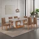 Ver imagem 1 de Conjunto de Mesa de Jantar Kate 180 Tp MDF Canto Copo 6 Cadeiras Estela