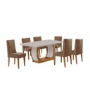 Ver imagem 2 de Conjunto de Mesa de Jantar Kate 180 Tp MDF Canto Copo 6 Cadeiras Estela