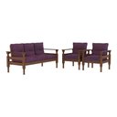 Ver imagem 1 de Jogo Sofá Madeira Maciça 3 Lugares e 2 Poltronas Liz Multimóveis Cr7001 Lilás
