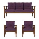 Ver imagem 2 de Jogo Sofá Madeira Maciça 3 Lugares e 2 Poltronas Liz Multimóveis Cr7001 Lilás