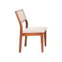 Ver imagem 4 de Kit 4 Cadeiras Madeira Maciça com Estofado e Fibra Natural Rattan Maya Yescasa Marrom/Champagne/Off White