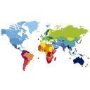 Ver imagem 2 de Adesivo de Parede Mapa Mundi com Molduras Colorido 140X80cm