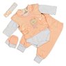 Conjunto Pagão Luxo 5 Peças Feminino Bailarina Recém Nascida - Laranja Claro - 1