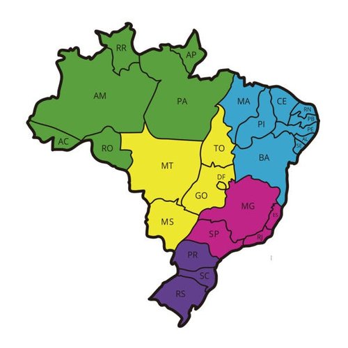 Adesivo Mapa do Brasil, decoração para parede