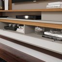 Ver imagem 5 de Painel para TV até 60 Polegadas Treviso 100% MDF com 1 Porta Permóbili Off White/Nature
