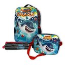 Ver imagem 1 de Kit Completo Mochila Infantil Escolar Rodinha Tubarão