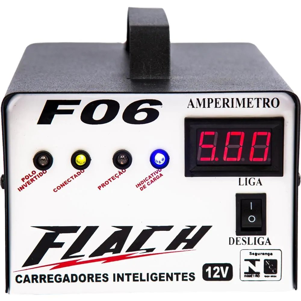 Carregador Inteligente de Bateria com Display 6a Bivolt Flach