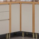 Ver imagem 1 de Balcão de Canto Reto 100% MDF Linha Allure Marrom/Jequitibá/Gris Fosco