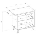 Ver imagem 3 de Balcão de Canto Reto 100% MDF Linha Allure Marrom/Jequitibá/Gris Fosco